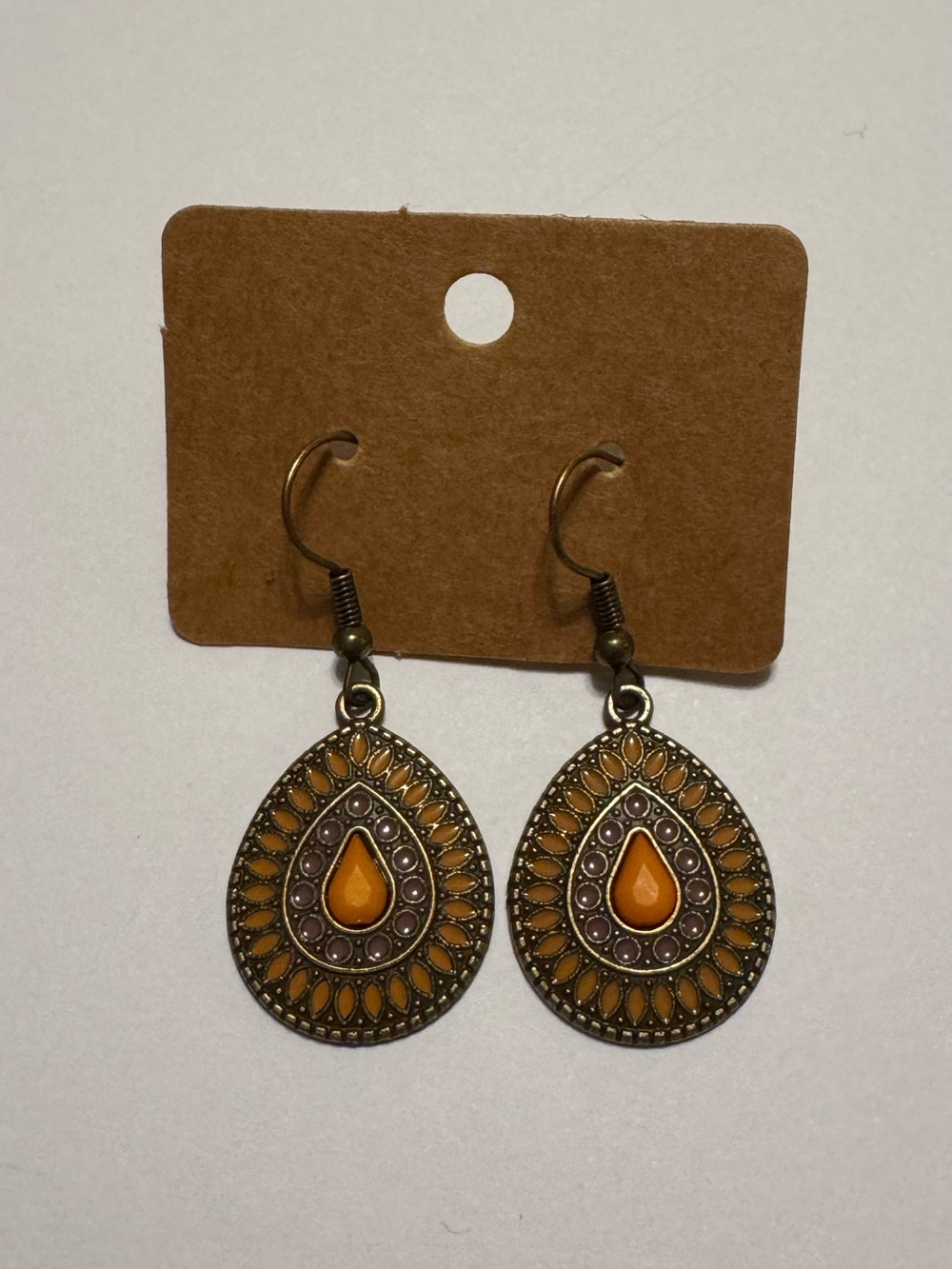 Boho Autumn Country Western Teardrop Dangle Earrings